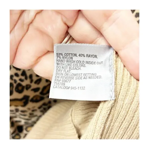 2/$30 Worthington Woman 1X Leopard Print Knit Top Women Plus Animal Pattern - Picture 9 of 11